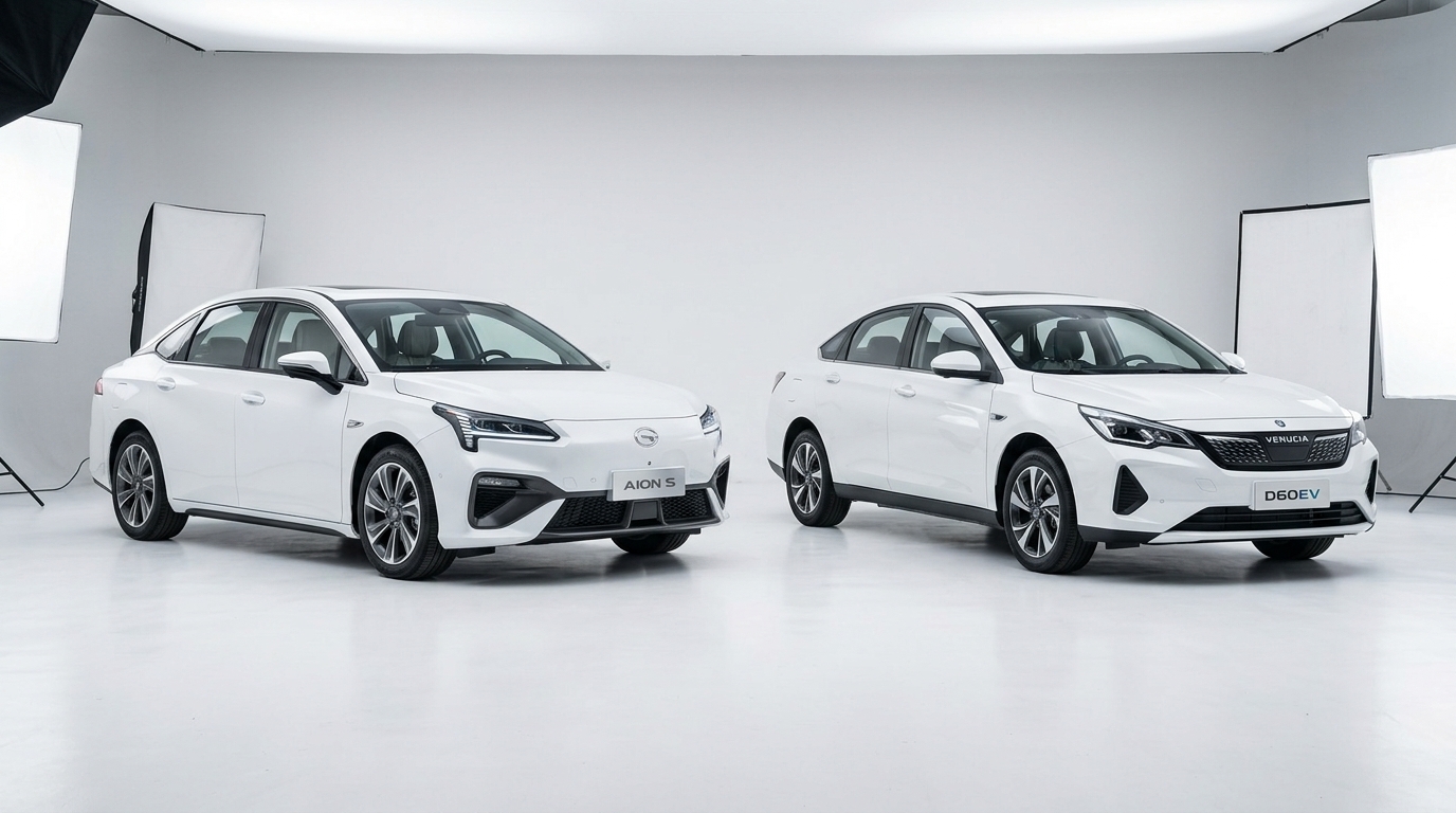 GAC Aion S and Venucia D60EV commercial electric pair